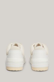 Tommy Hilfiger Cream Suede Stripes Low Top Sneakers - Image 3 of 6