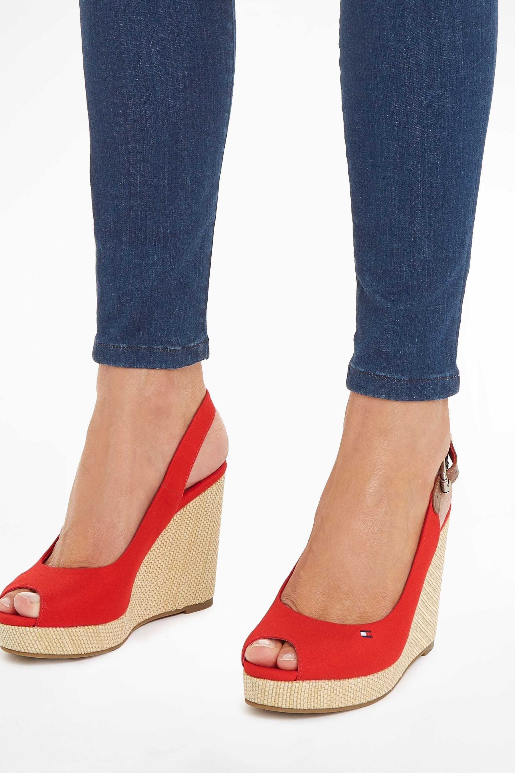 Buy Tommy Hilfiger Red Iconic Elba Slingback Wedges from Next Malta