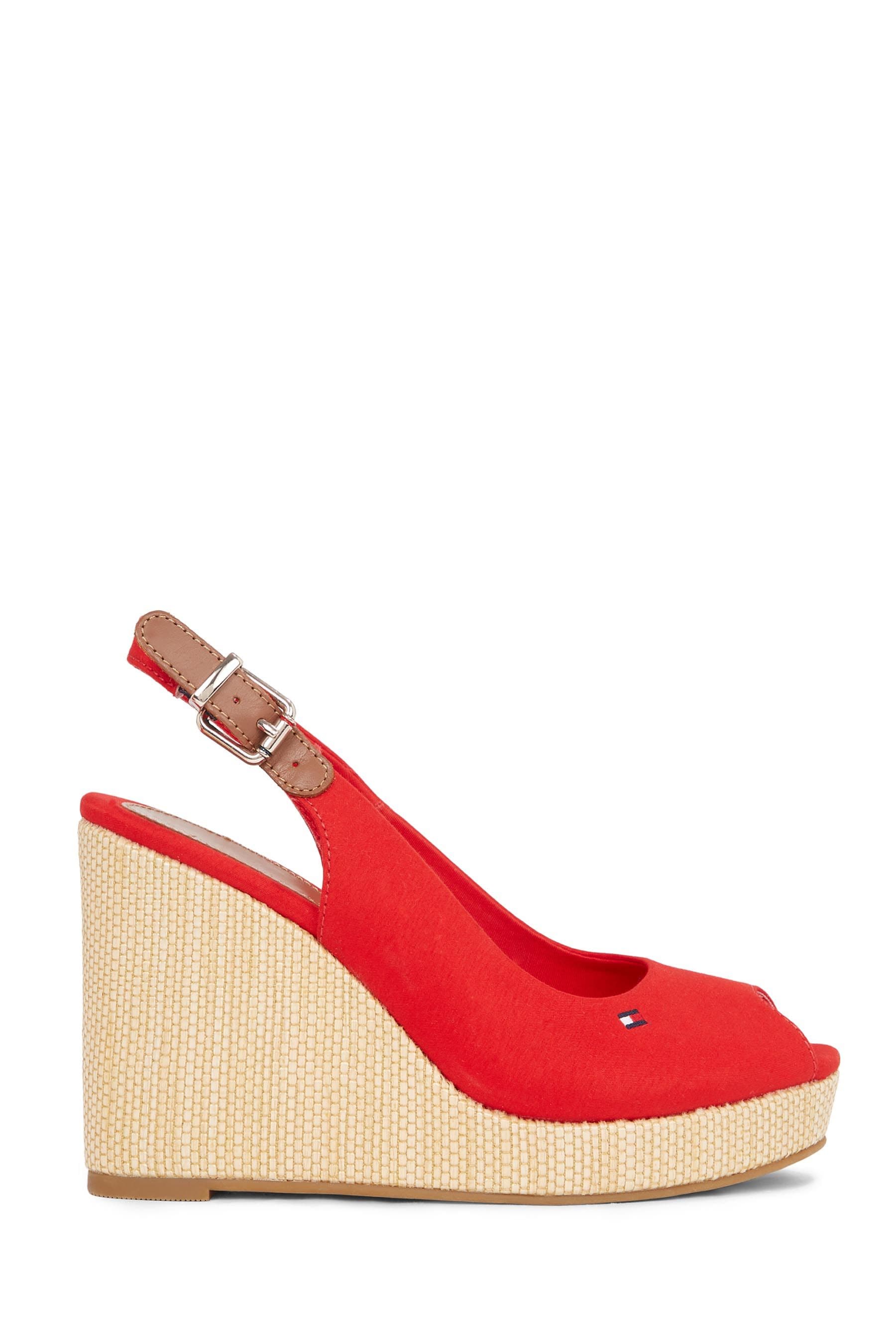 Buy Tommy Hilfiger Red Iconic Elba Slingback Wedges from Next Luxembourg