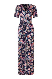 Joe Browns Blue Paisley Wrap Jersey Jumpsuit - Image 5 of 5