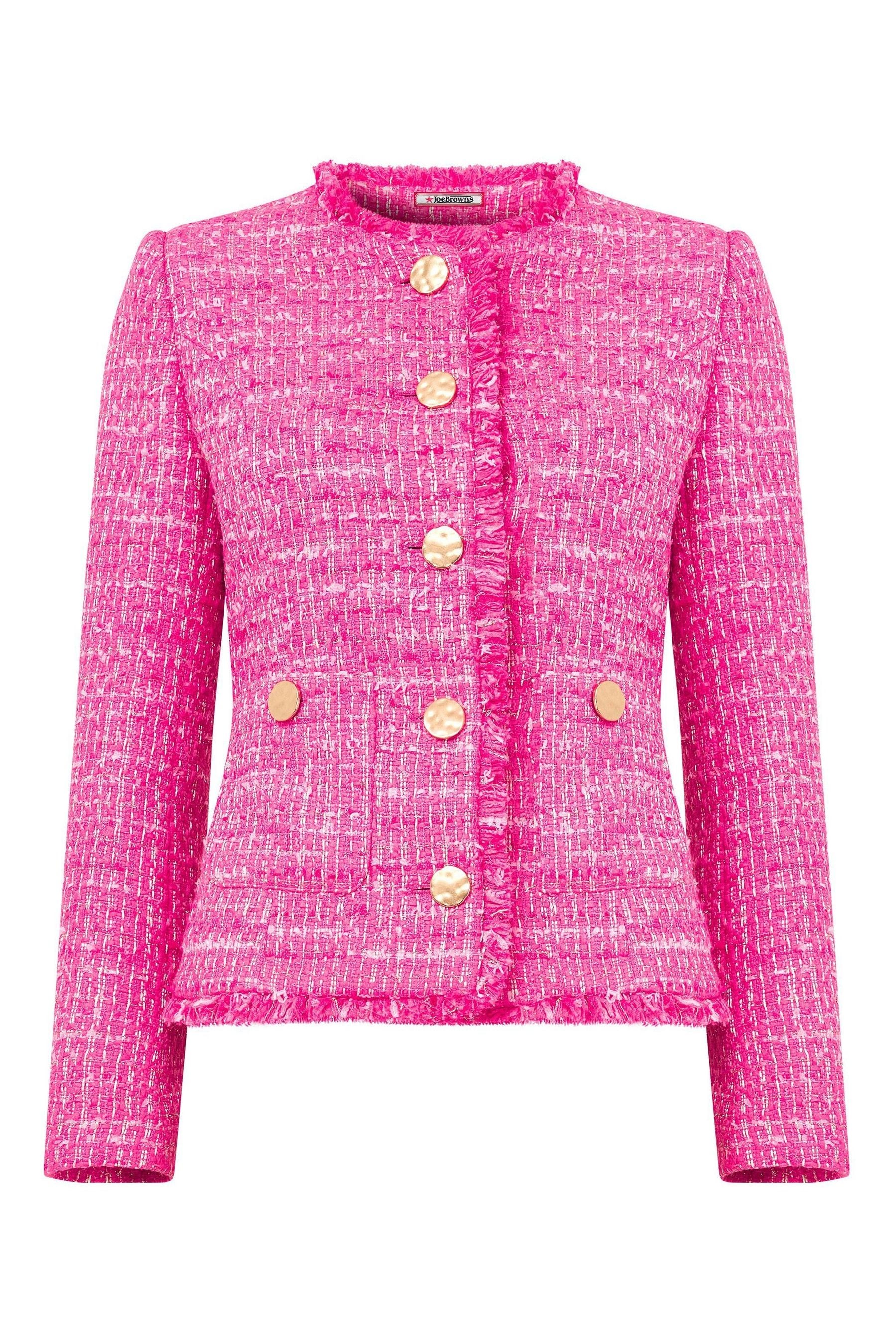 Buy Joe Browns Pink Textured Tweed Collarless Jacket from Next Luxembourg