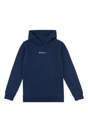 Ben Sherman Small Boys Blue Script Hoodie - Image 1 of 3