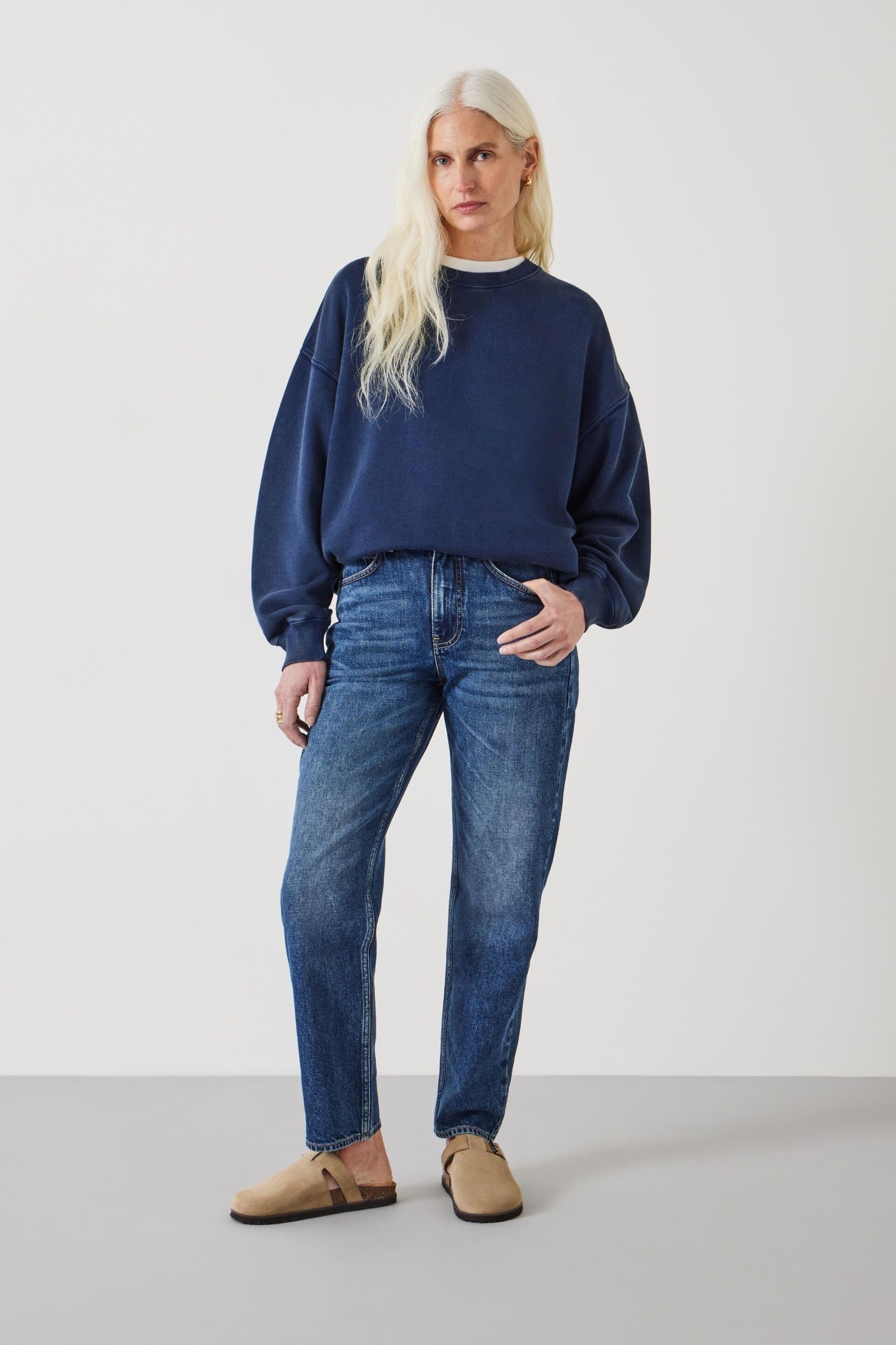 Hush Mid Wash Blue Alex Straight Leg Jeans - Image 1 of 5