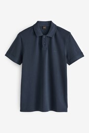 BOSS Blue Cotton Pique Polo Shirt - Image 5 of 5