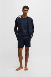 BOSS Dark Blue Mix & Match Slim Fit Stretch Cotton Hoodie - Image 3 of 5