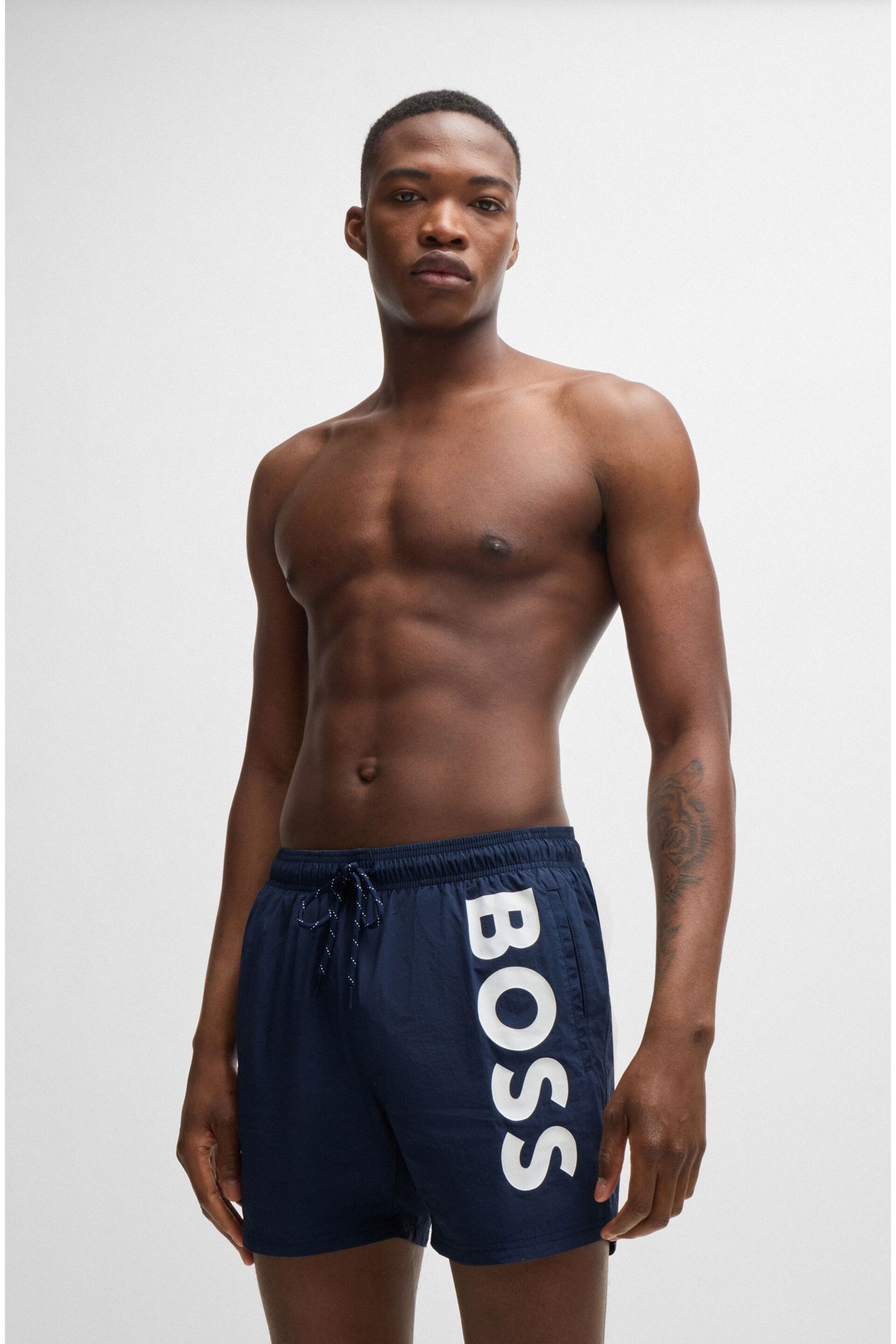 BOSS Blue Octopus Swim Shorts - Image 1 of 4