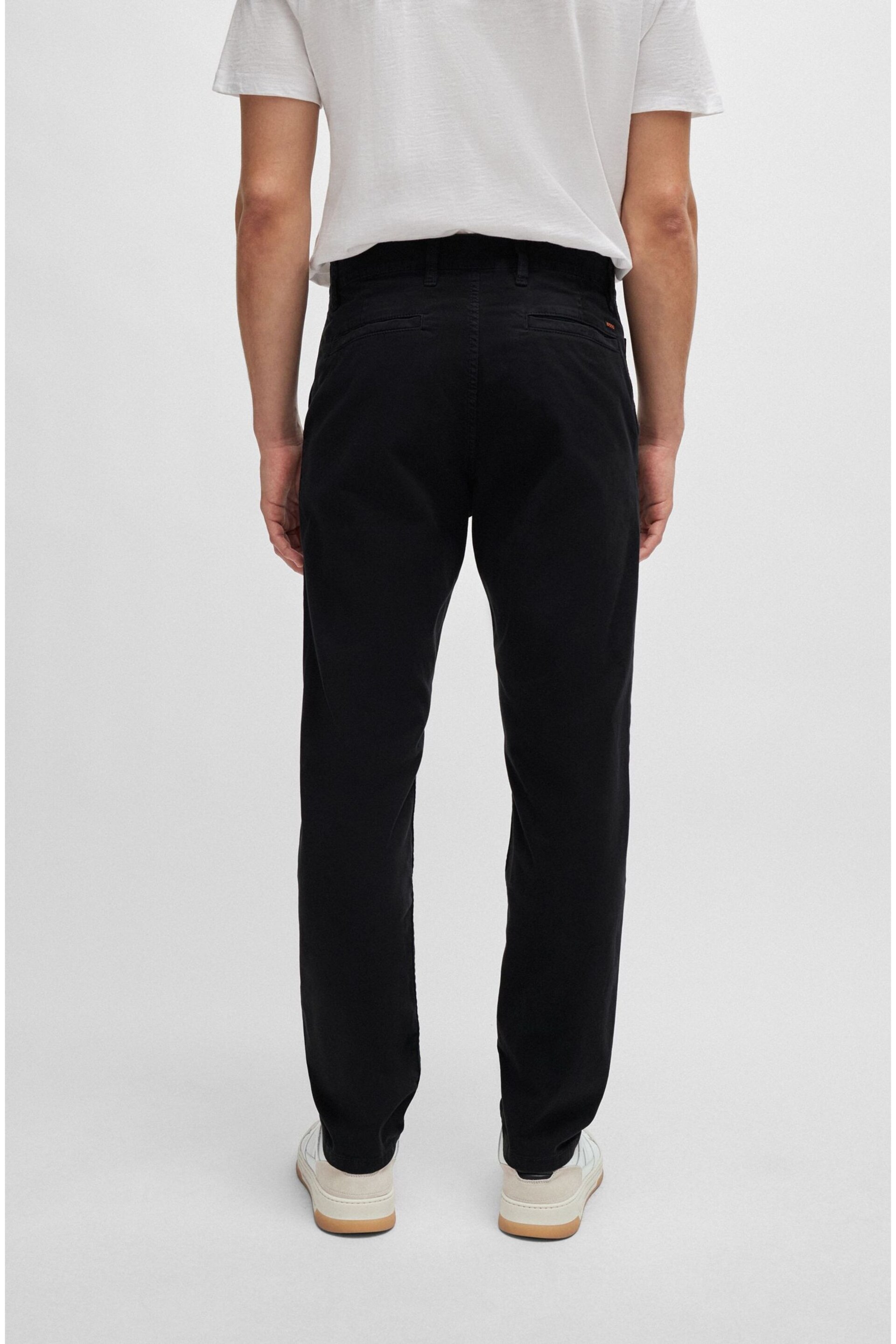 BOSS Black Tapered Fit Stretch Cotton Satin Chino Trousers - Image 2 of 4