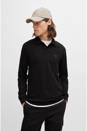 BOSS Black Logo Patch Long Sleeve Polo Shirt - Image 1 of 5