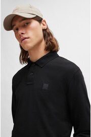 BOSS Black Logo Patch Long Sleeve Polo Shirt - Image 4 of 5