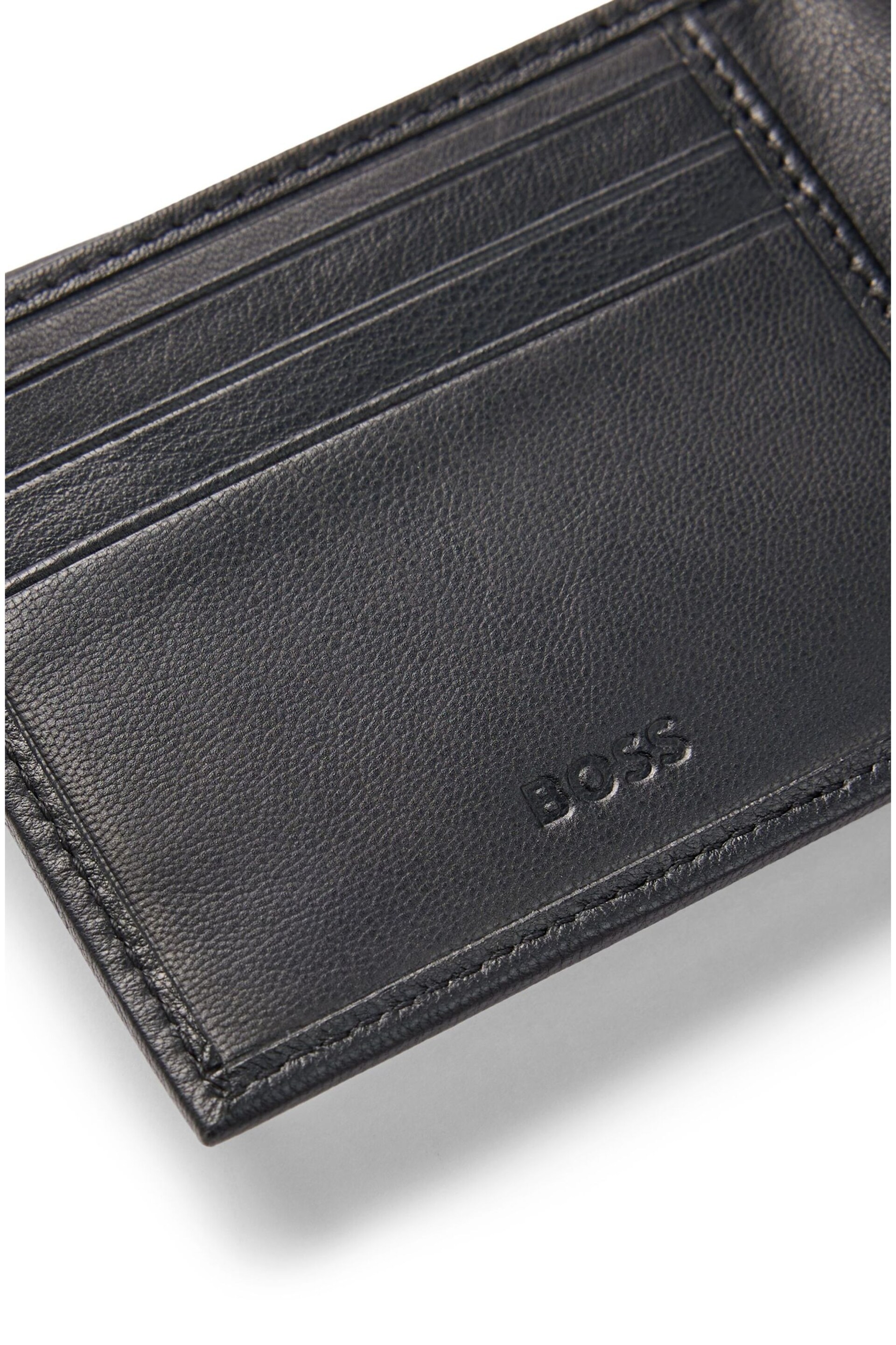 BOSS Black Embossed Logo Wallet in Grained Leather - Image 3 of 4