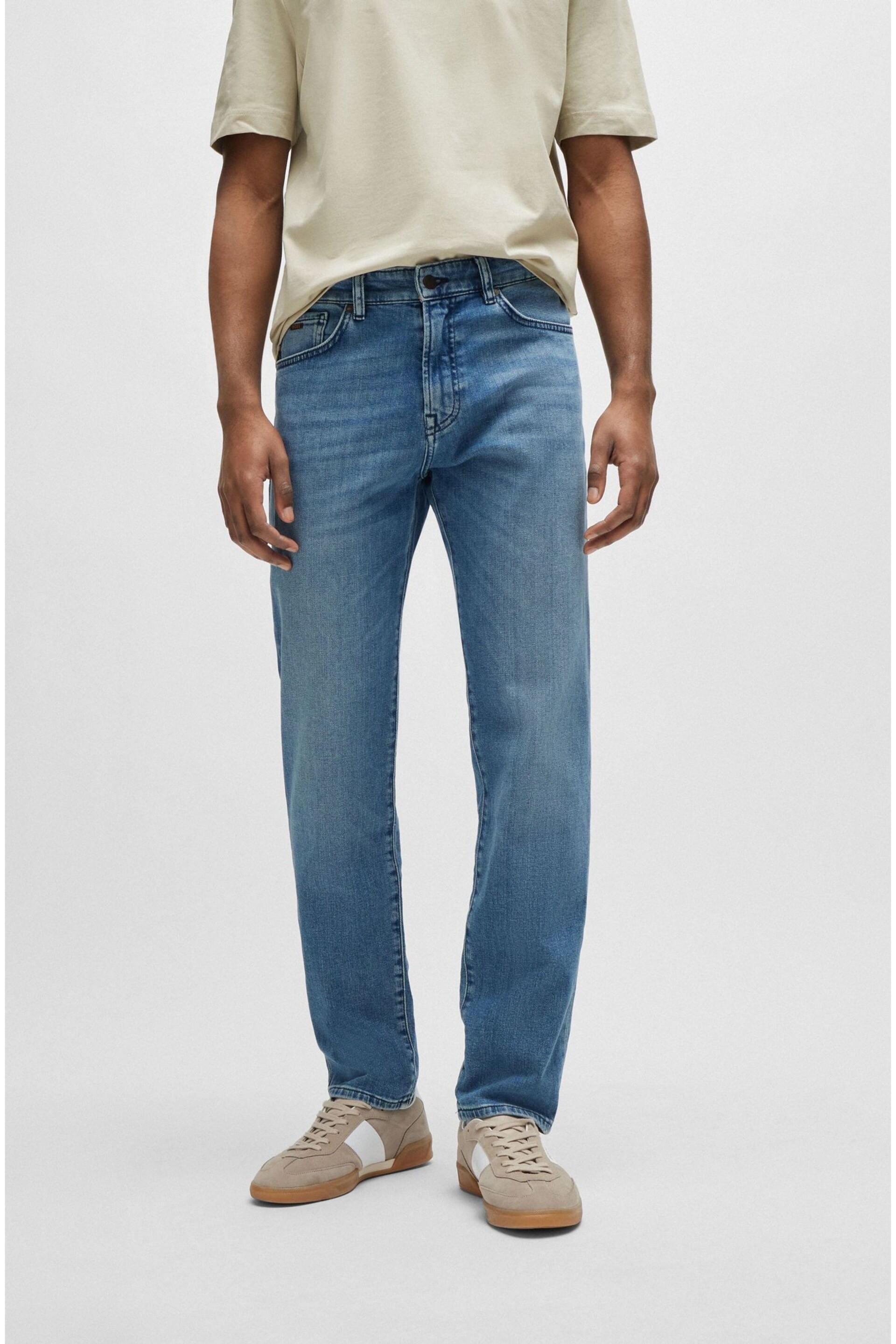 BOSS Blue Regular Fit Taper Comfort Stretch Denim Jeans - Image 1 of 5