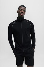 BOSS Black Zip Up Stretch Cotton Sweatshirt - Image 1 of 5