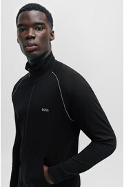 BOSS Black Zip Up Stretch Cotton Sweatshirt - Image 4 of 5