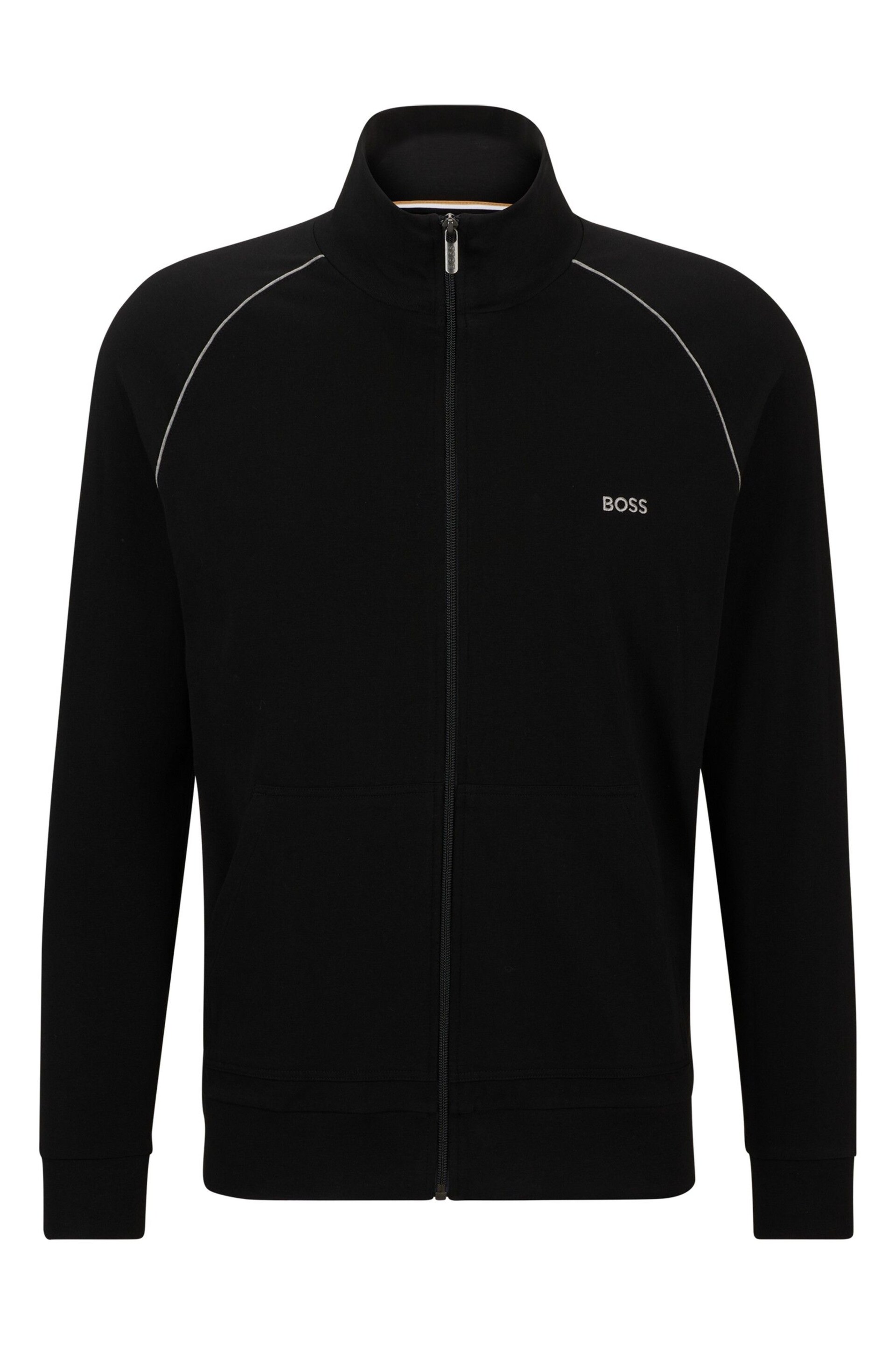 BOSS Black Zip Up Stretch Cotton Sweatshirt - Image 5 of 5