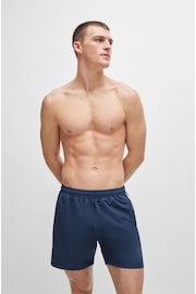 BOSS Blue Swim Shorts With Logo And Stripe - Image 1 of 4