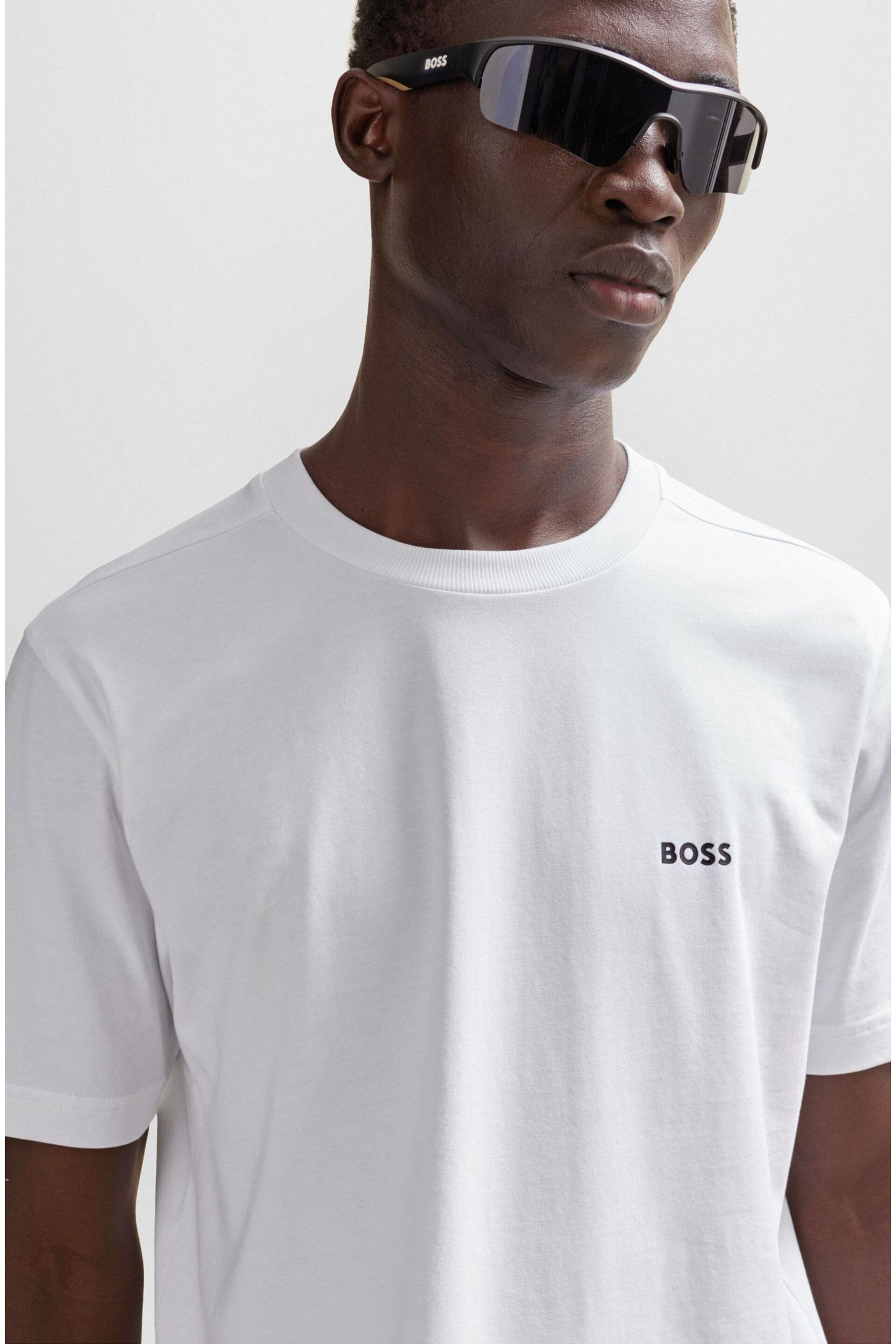 BOSS White Contrast-Logo T-Shirt - Image 4 of 5