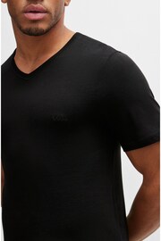 BOSS Black V-Neck Cotton Jersey T-Shirts 3 Pack - Image 4 of 5