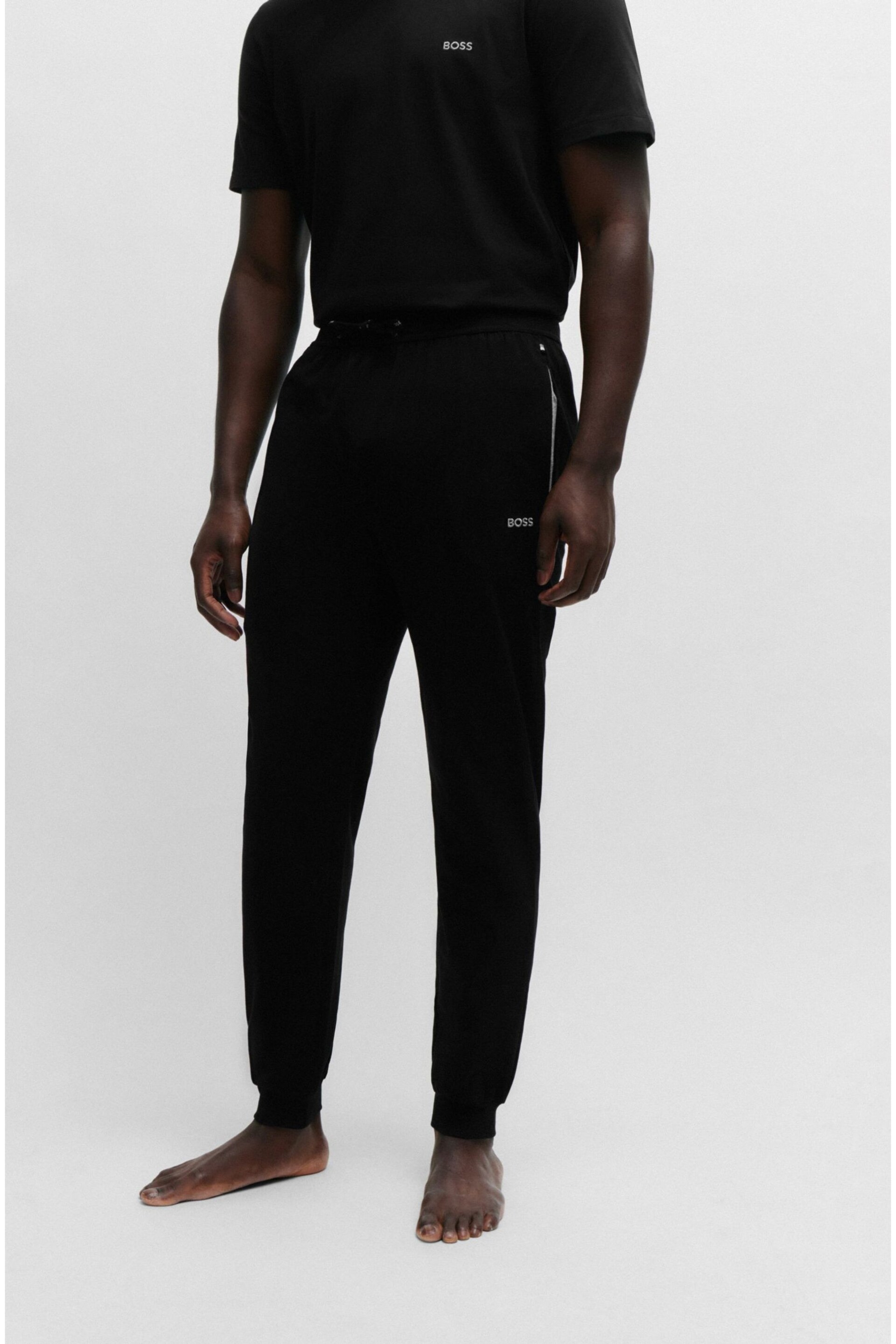 BOSS Black Logo-Detail Joggers In Stretch Cotton - Image 1 of 5