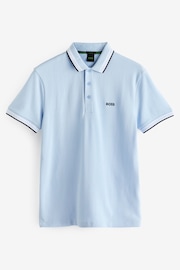 BOSS Light Blue/Black Tipping Paddy Polo Pink Cream Shirt - Image 8 of 8
