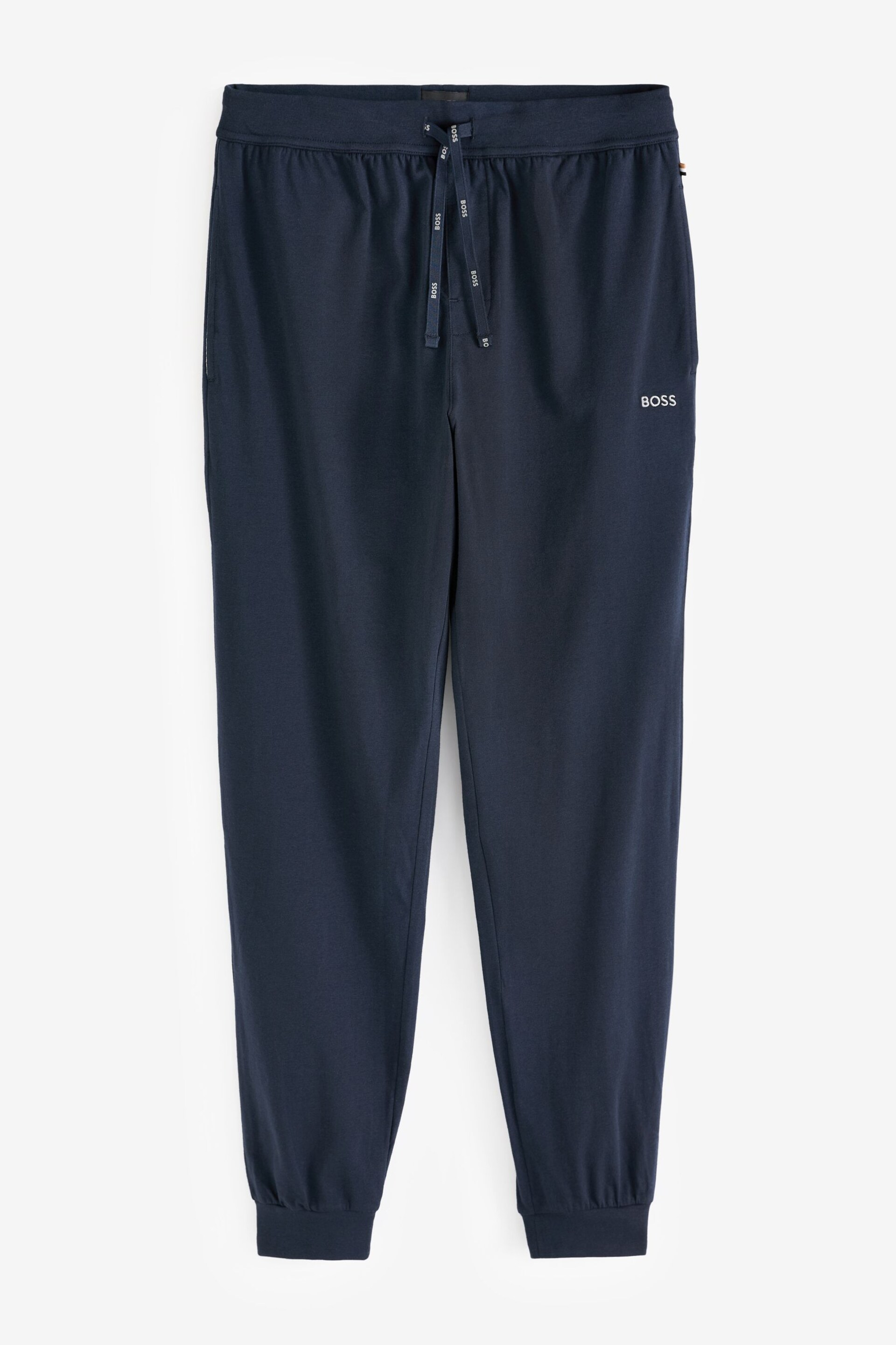 BOSS Blue Logo-Detail Joggers In Stretch Cotton - Image 5 of 5