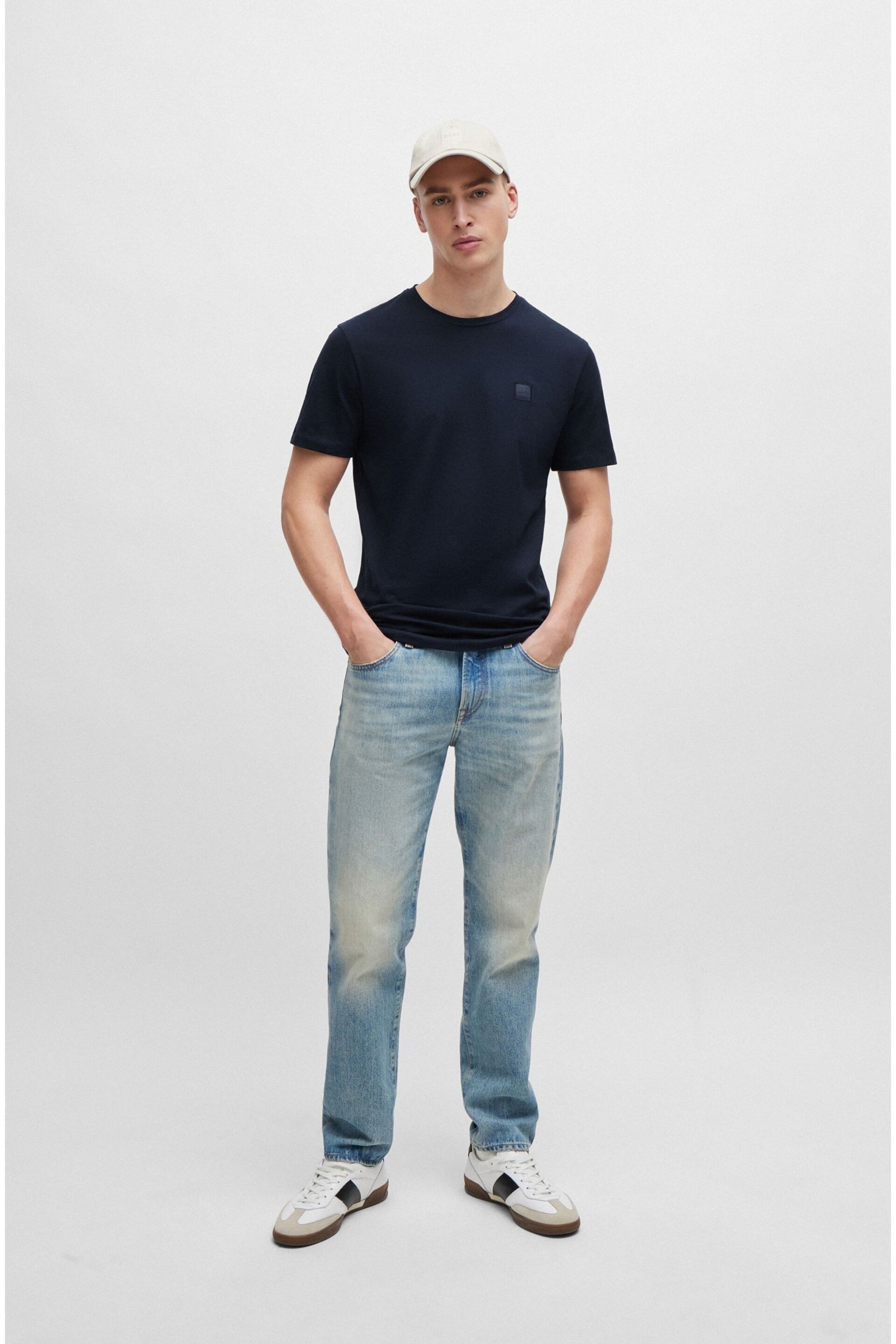 BOSS Dark Blue Relaxed Fit Box Logo T-Shirt - Image 3 of 5