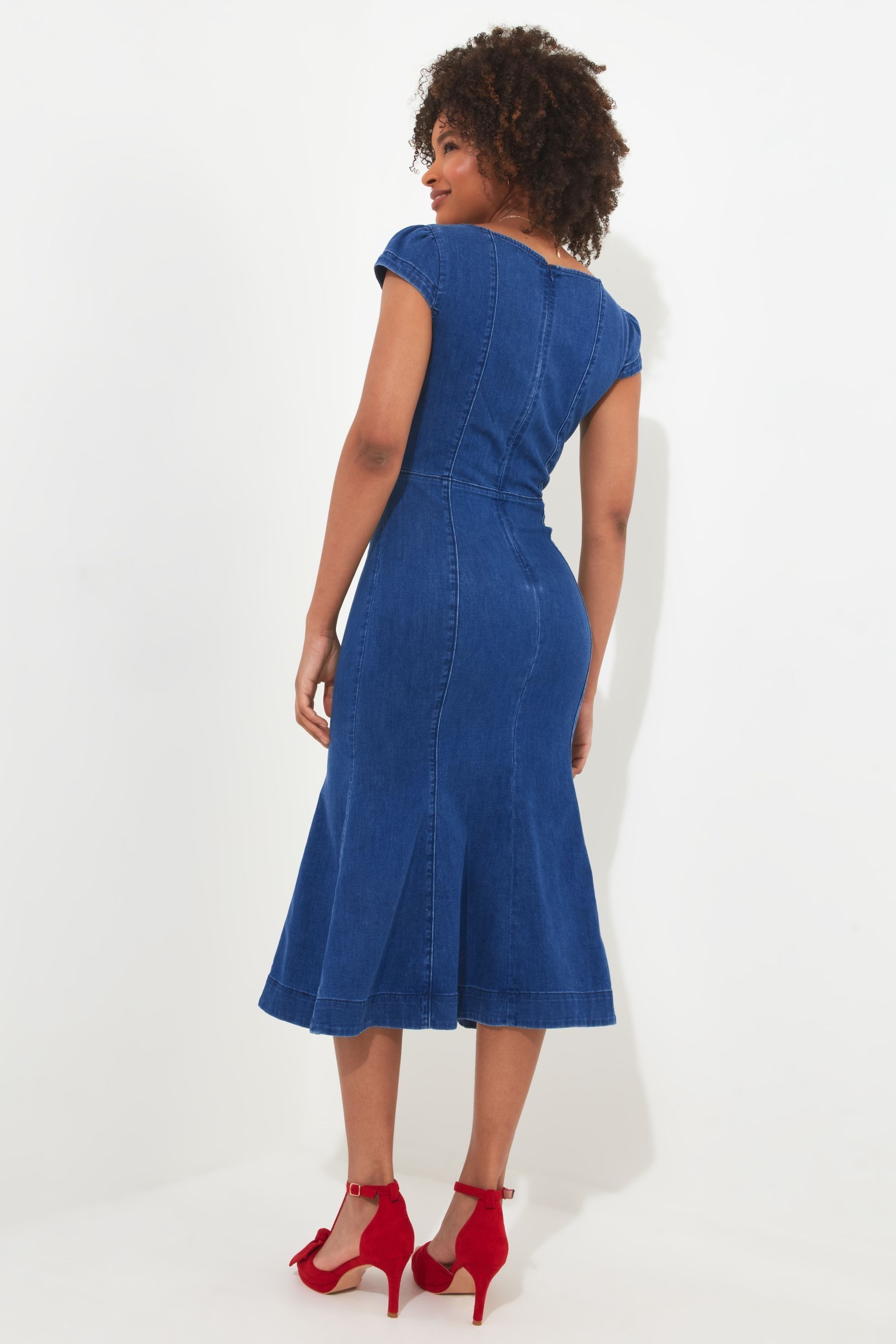 Buy Joe Browns Blue Petite Sweetheart Fishtail Denim Dress from Next Qatar
