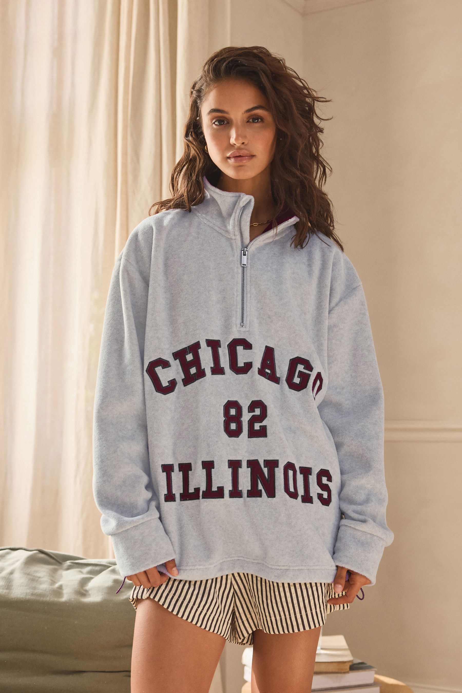 Buy Grey Chicago Half Zip Fleece Top from the Next UK online shop