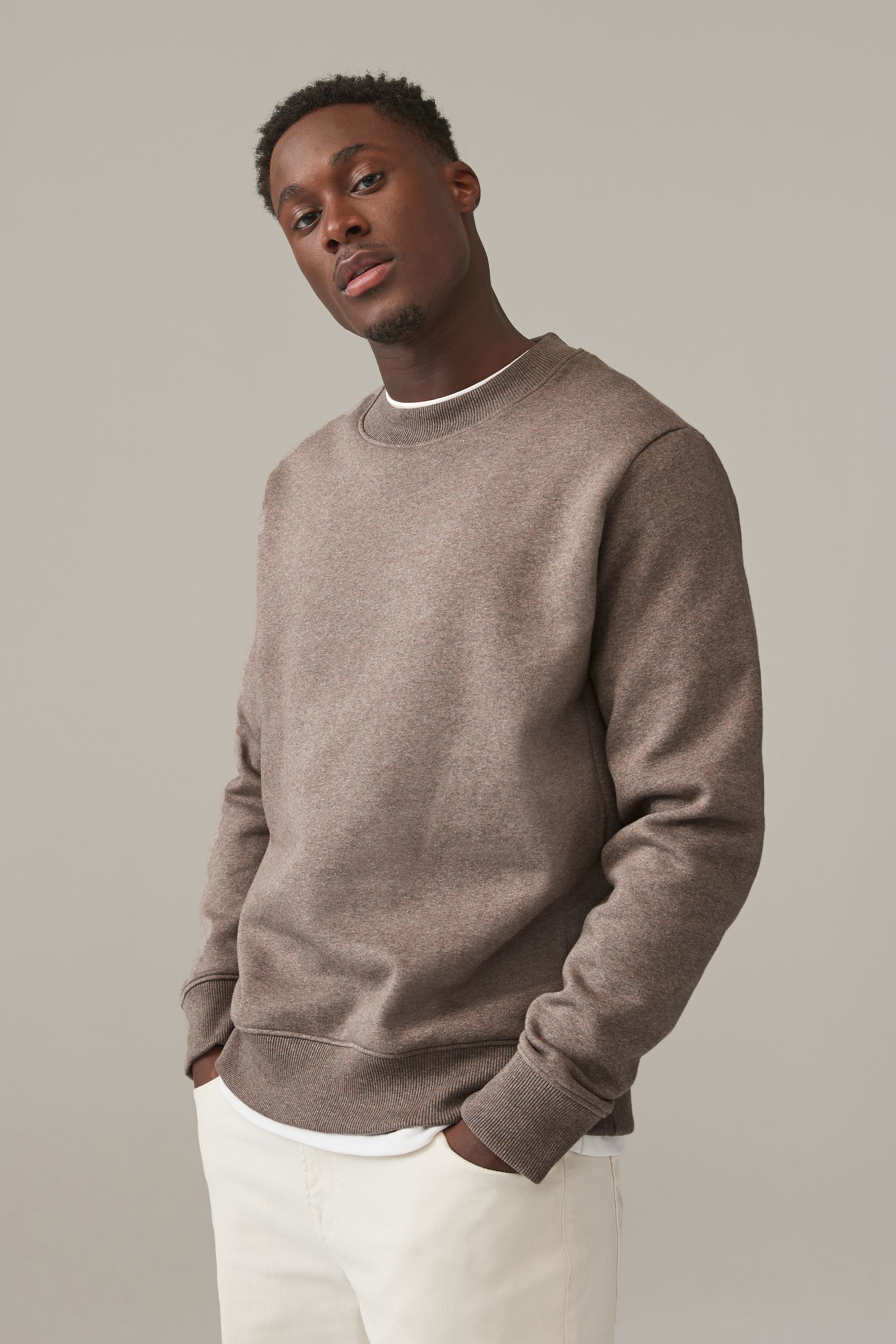 Jersey crew neck sweatshirt hotsell