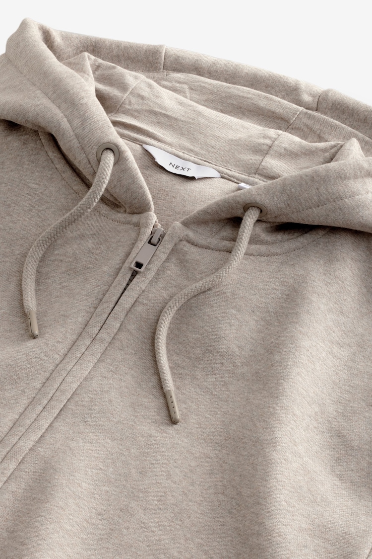 Ecru Cotton-Rich Jersey Zip Through Hoodie - Image 9 of 9