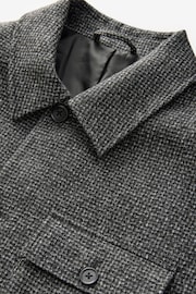 Charcoal Grey Brushed Check Shacket - Image 7 of 8