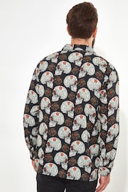 Joe Browns Black Skull Floral Long Sleeve Shirt - Image 2 of 5