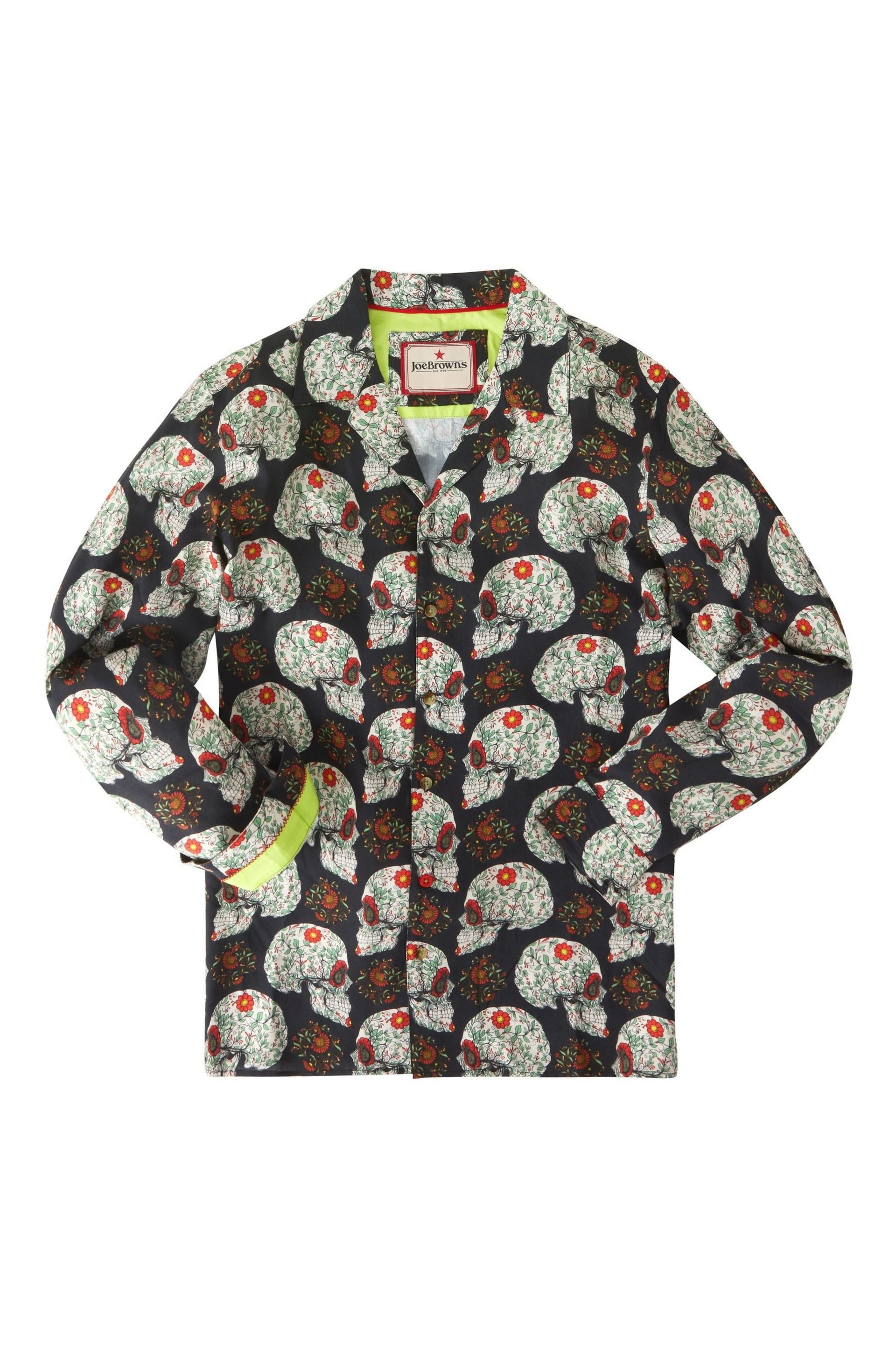 Joe Browns Black Skull Floral Long Sleeve Shirt - Image 5 of 5