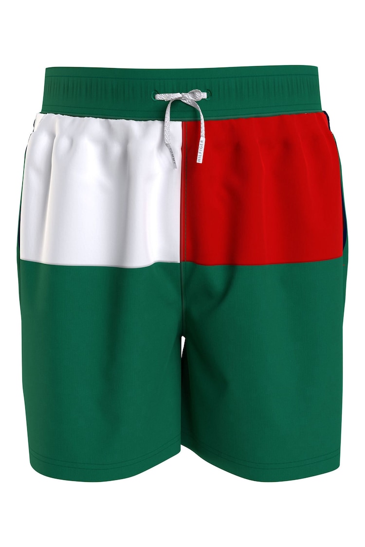 Tommy Hilfiger Green Medium Drawstring Swim Shorts - Image 1 of 5