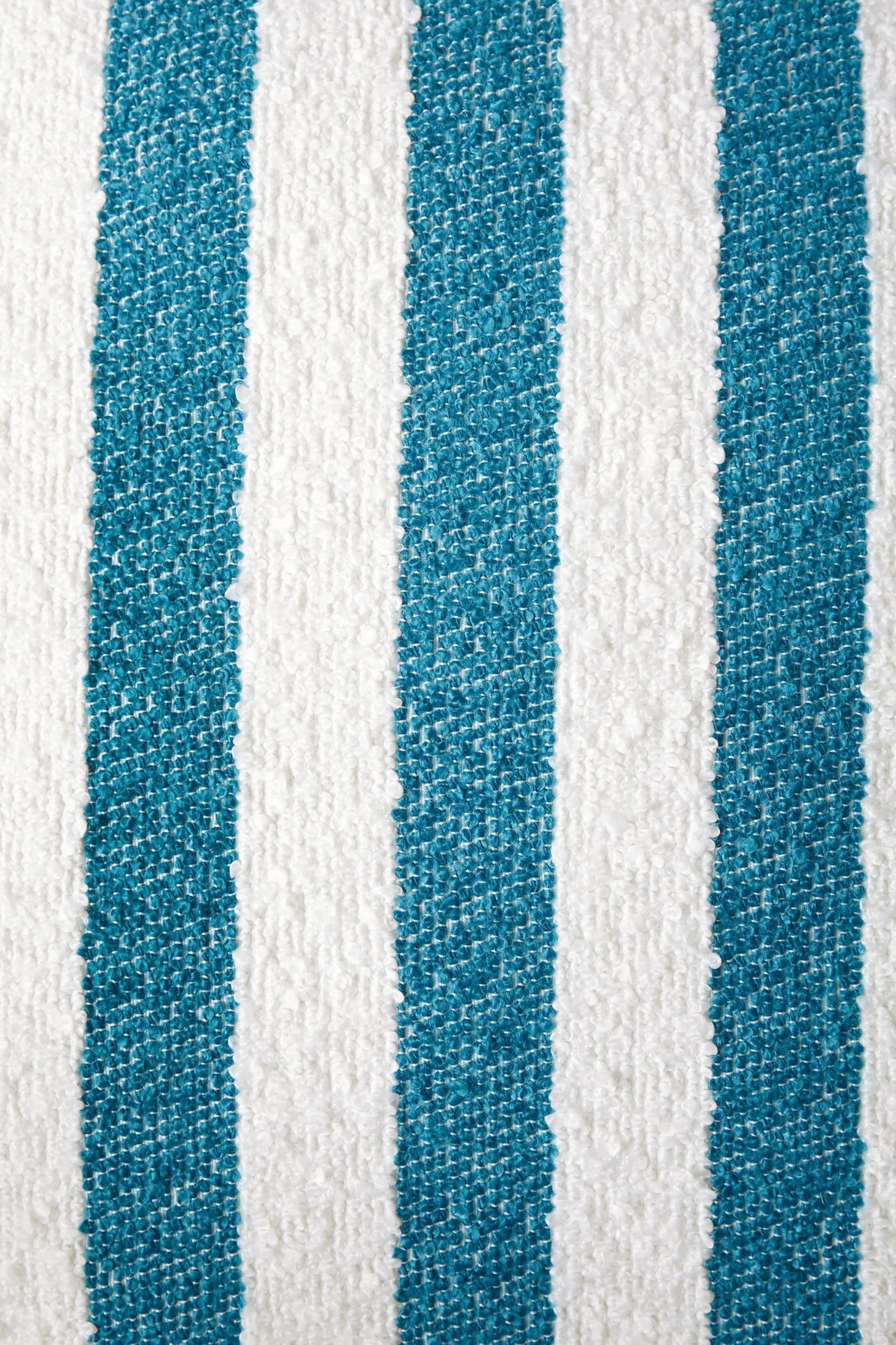 Catherine Lansfield Teal Boucle Stripe Cushion - Image 3 of 5