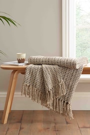 Bianca Natural Amble Linen Blend Woven Throw - Image 1 of 4