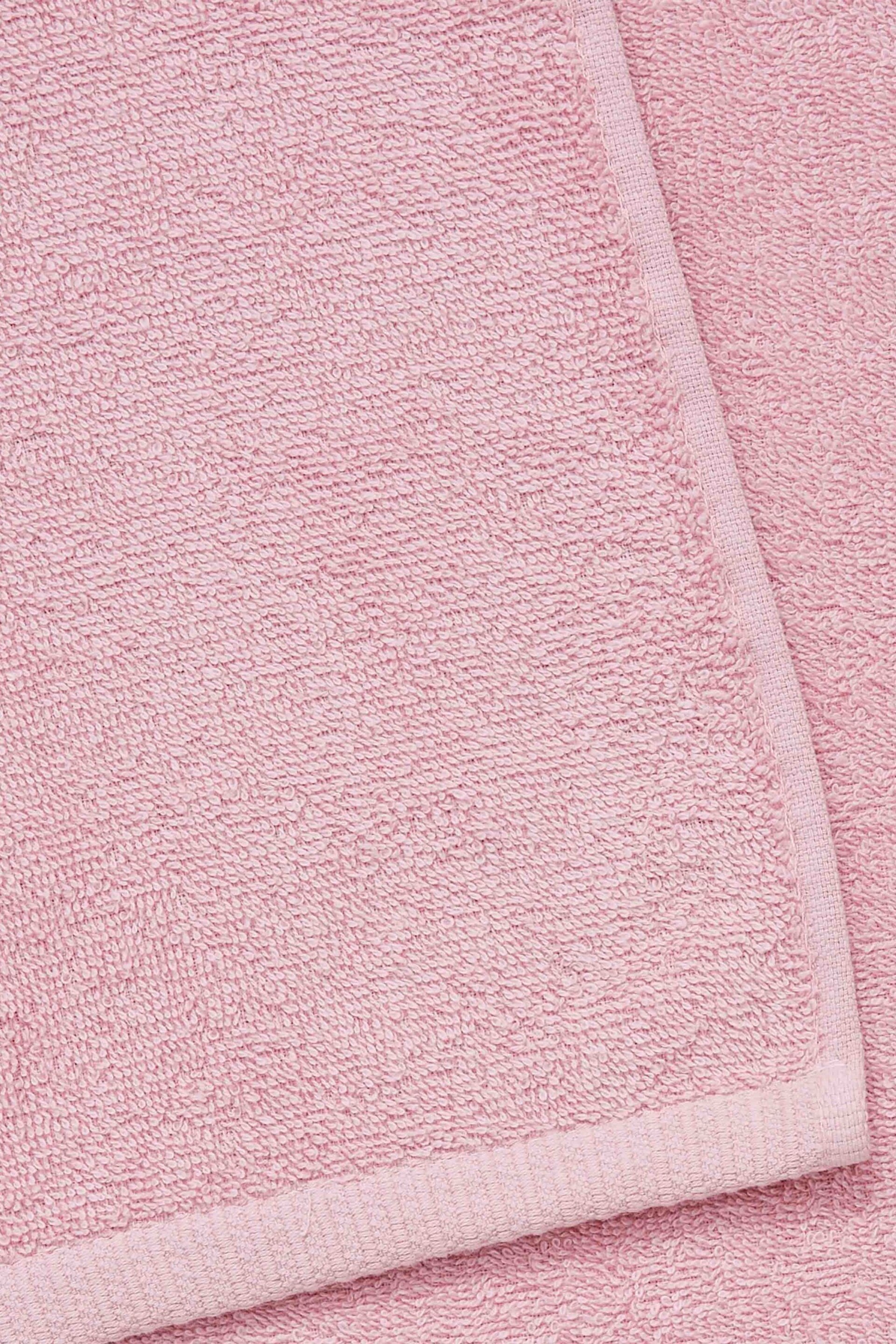 Catherine Lansfield Pink Quick Dry Cotton 8 Piece Towel Set - Image 2 of 3