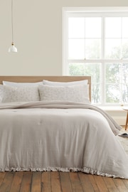 Bianca Natural Soft Washed Frill 220x230cm Bedspread - Image 3 of 3