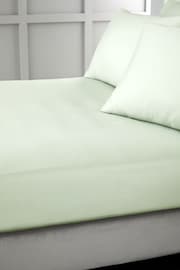 Bianca Green 400 Thread Count Cotton Sateen Fitted Sheet - Image 1 of 3