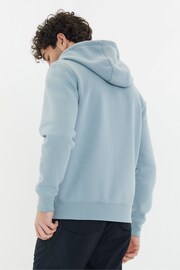 Threadbare Blue Graphic Print Zip Through Hoodie - Image 2 of 4