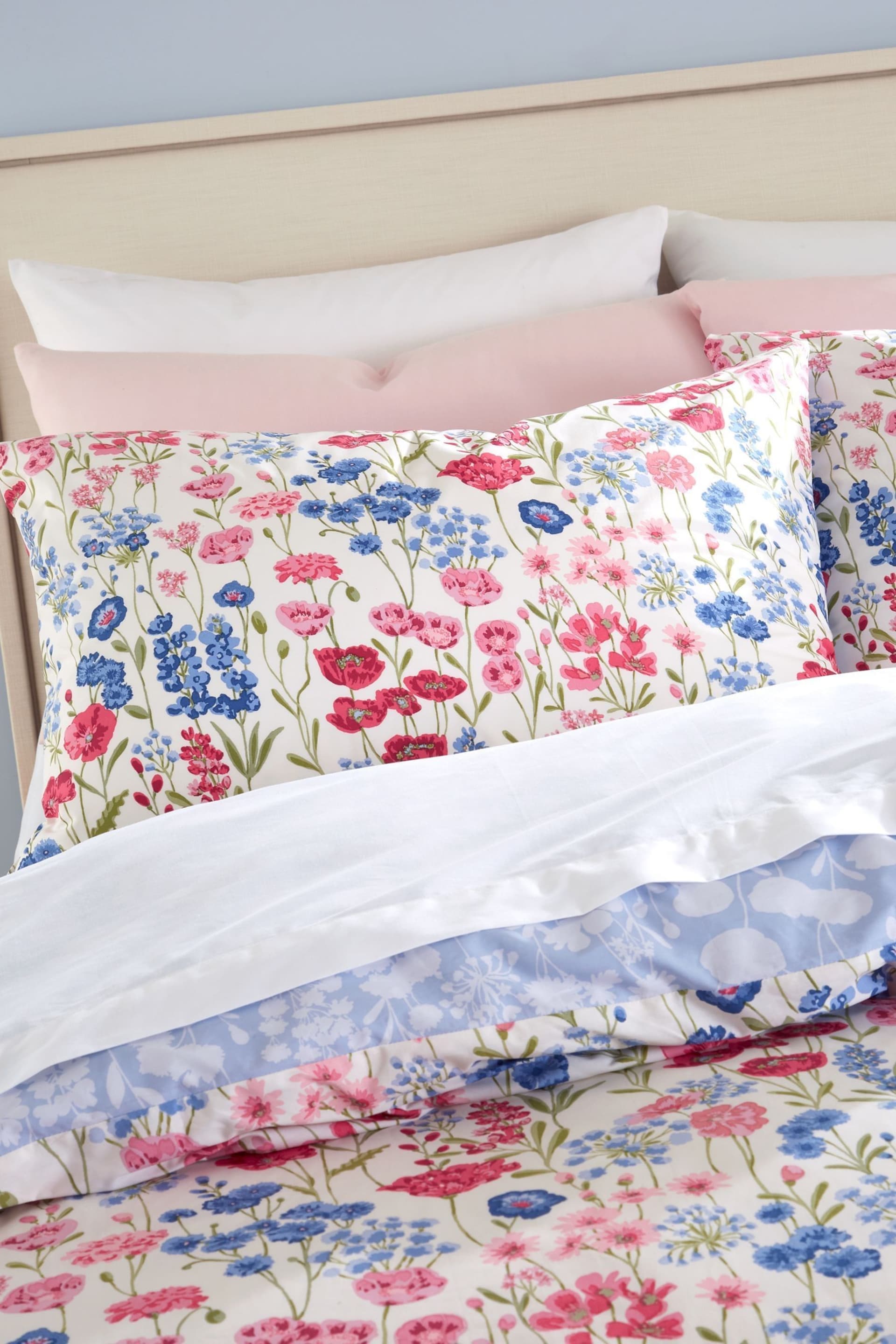 Bianca Pink Olivia Floral Cotton Duvet Cover Set - Image 3 of 4