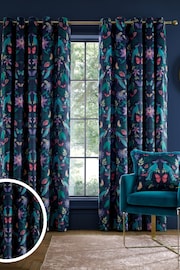 Catherine Lansfield Navy Blue Curtains - Image 1 of 4