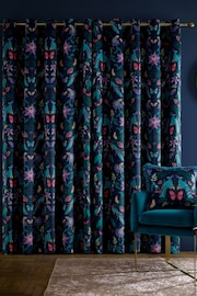 Catherine Lansfield Navy Blue Curtains - Image 3 of 4