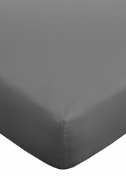 Bianca Charcoal Grey 180 Thread Count Egyptian Cotton Fitted Sheet - Image 3 of 3