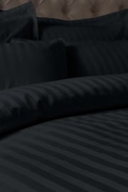 Bianca Black 300 Thread Count Cotton Satin Stripe Duvet Cover Set - Image 3 of 4