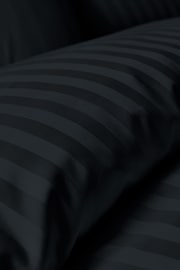 Bianca Black 300 Thread Count Cotton Satin Stripe Duvet Cover Set - Image 4 of 4