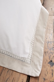 Bianca White Oxford Lace Cotton Duvet Cover Set - Image 4 of 5