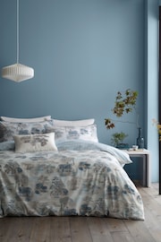 RHS Sea spray Blue Japanese Garden 100% Cotton Duvet Cover Set - Image 1 of 5