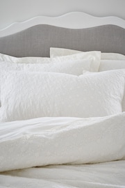 Bianca White French Knot Jacquard Cotton Duvet Cover Set - Image 3 of 5