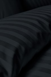Bianca Black 300 Thread Count Cotton Satin Stripe Fitted Sheet - Image 4 of 4