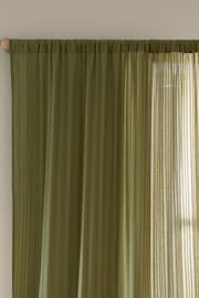 Pineapple Elephant Olive Green Zofia Broderie 100% Cotton Anglais Voile Panel Curtains - Image 2 of 4